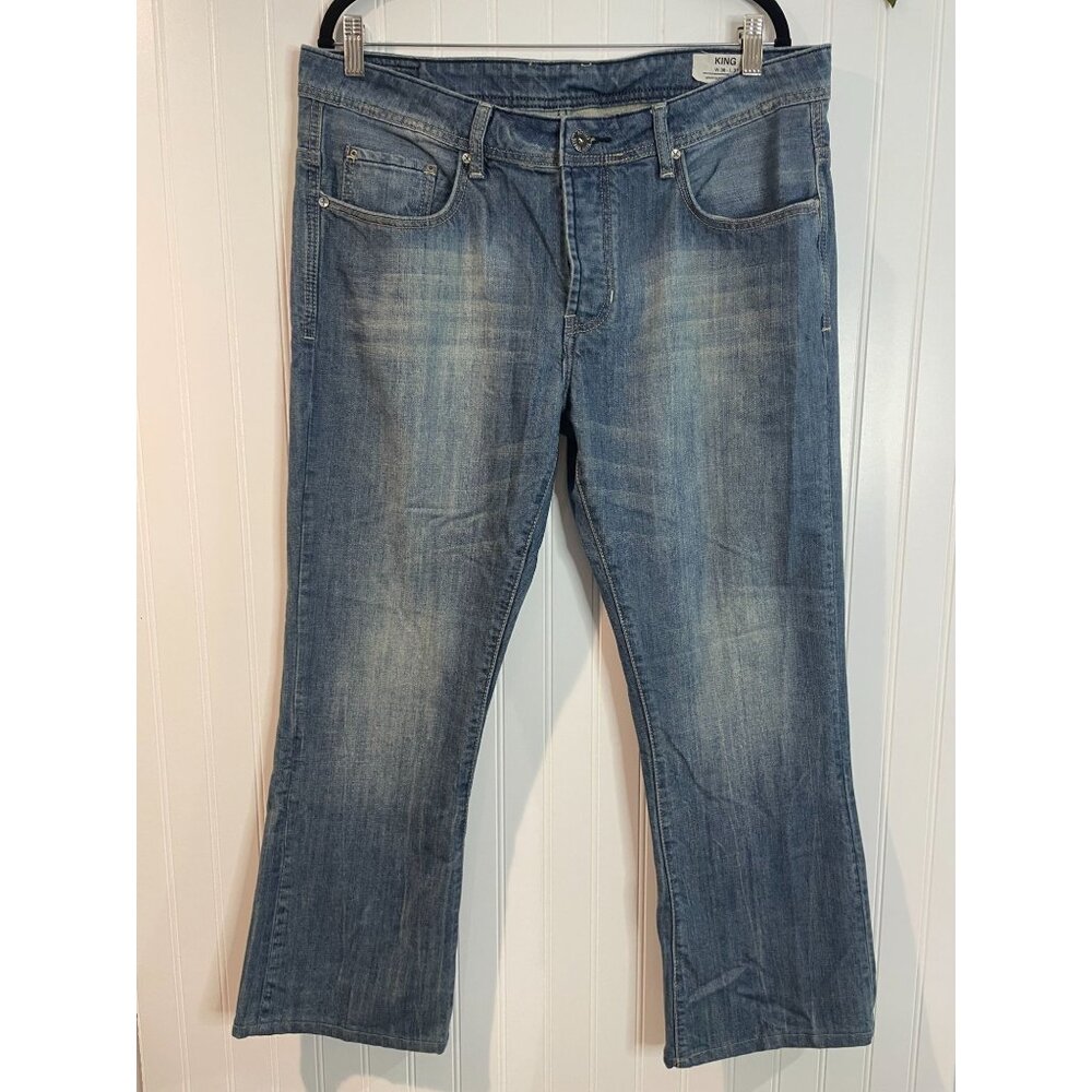 Buffalo David Bitton Mens King Bootcut Jeans Size 36W x 32L Blue Denim